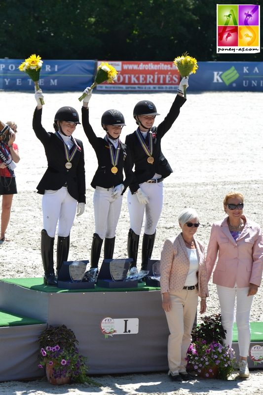 Podium de la Kür - Lucie-Anouk Baumgürtel (Ger) en or, Louise Christensen (Den) en argent et Sara Aagaard Hyrm (Den) en bronze