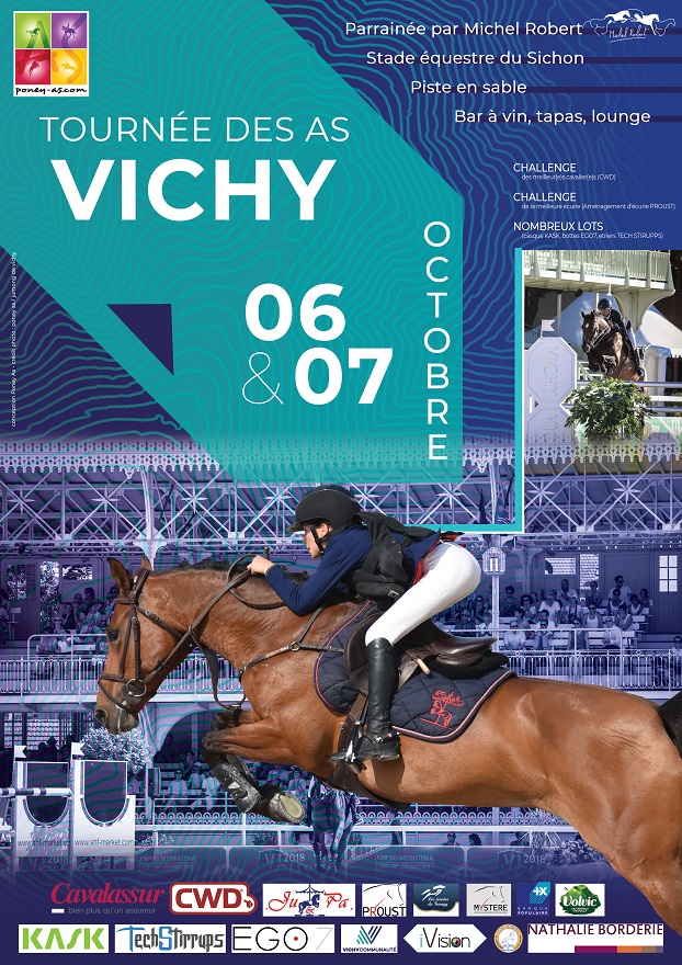 Tournée des As de Vichy - affiche conception Poney As