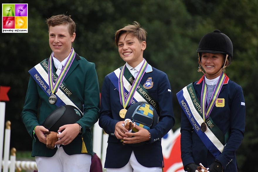 Ingemar Hammarström en or, Max Wachman (Irl) en argent et Claudia Moore (Gbr) en bronze - ph. Poney As