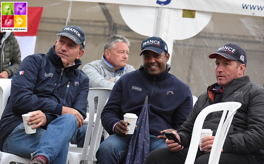 Championnats d'Europe 2018 à Bishop Burton : Emmanuel Quittet, Jean-Philipe Lima et Xavier de Léglise - ph. Poney As