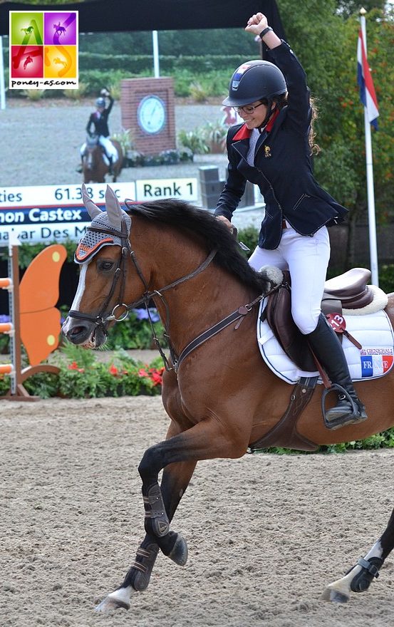 Championnats d'Europe de Millstreet : Ninon Castex et Quabar des Monceaux sortiront sans aucune faute aux obstacles, juste quelques petits points de temps dépassé - ph. Poney As