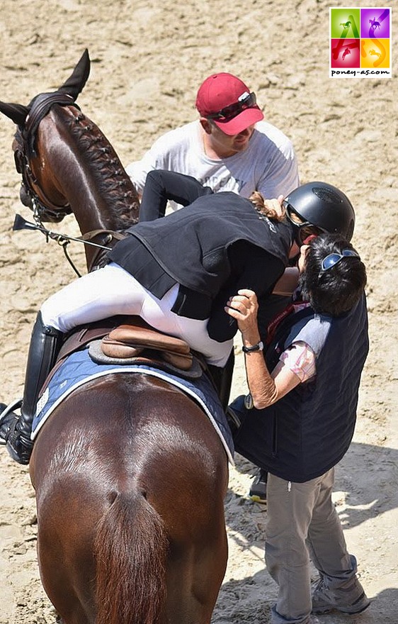 Marie-Reine Périé, ici avec Jeanne Hirel lors des championnats de France Poneys de 2018 - ph. Marine Delie