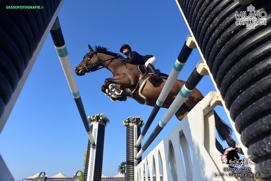 Durango Danfer, le nouveau partenaire de Sarah Desmoules. Photo prise lors du CSI 2** de Gorla Minore également - ph. coll. www.sassofotografie.it